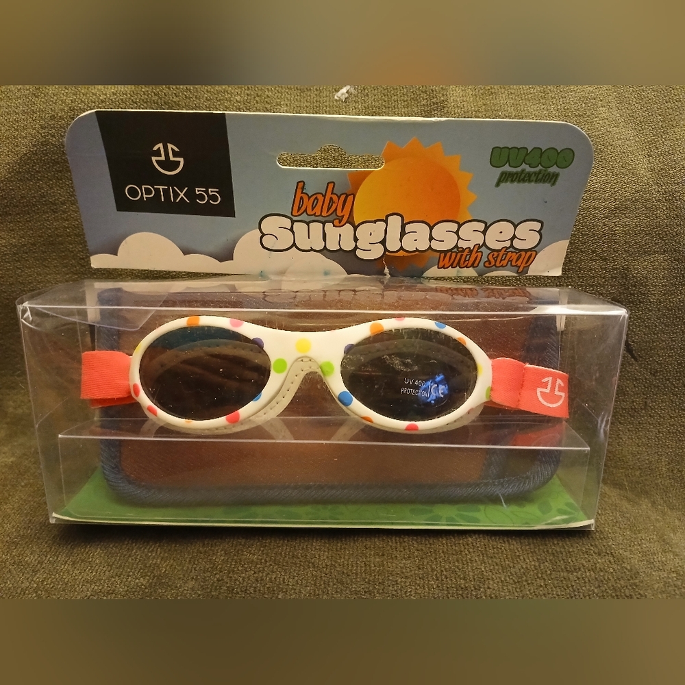 Optix 55 Baby White Sunglasses with Strap